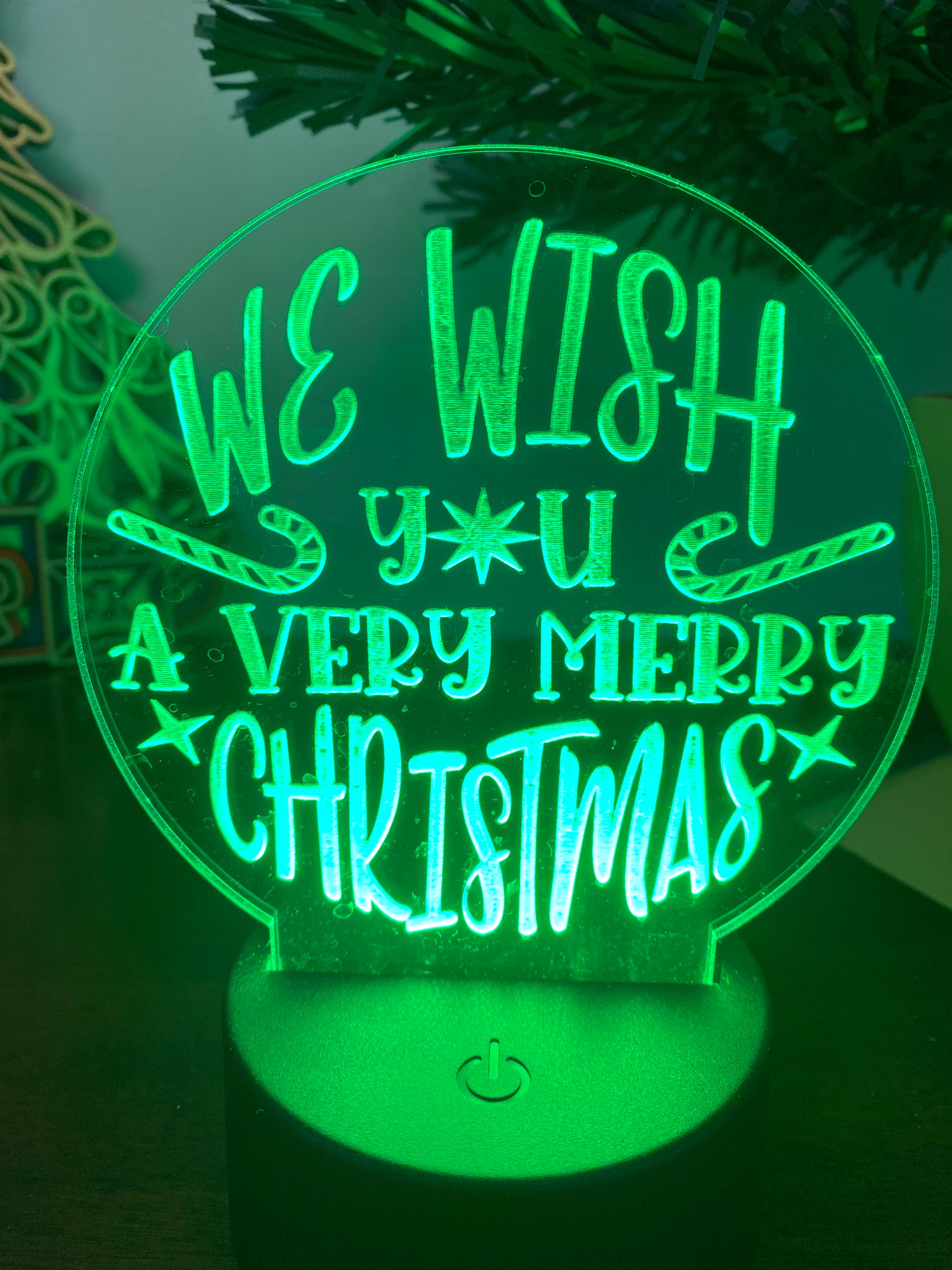 Décoration en verre acrylique We Wish you a Merry Christmas