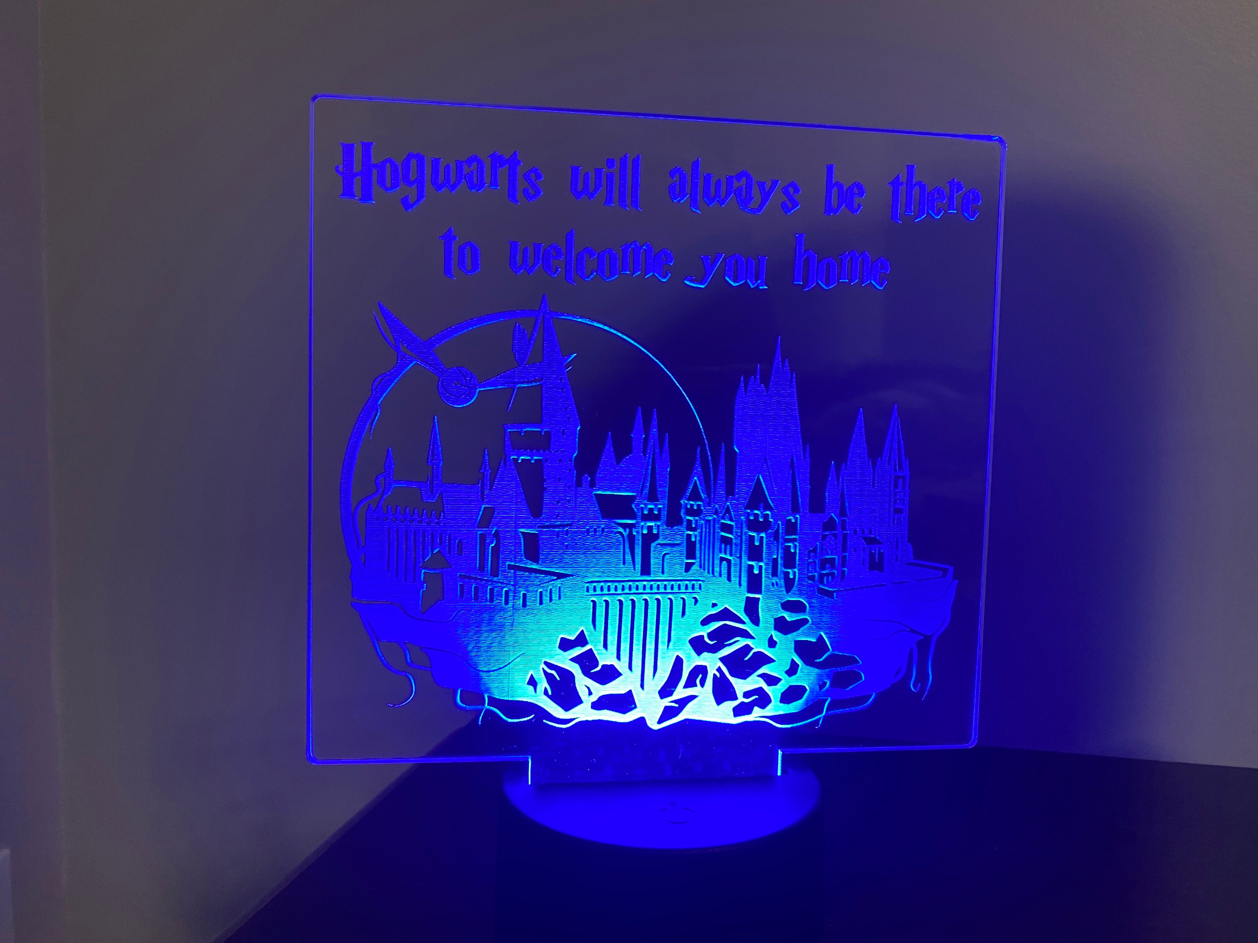 Harry Potter Acrylic Night Light with Cricut - Housewife Eclectic